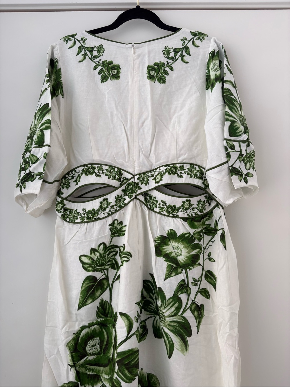 NWOT Farm Rio Off-White Green Floral Cascade Midi Dress XL - Picture 7 of 16